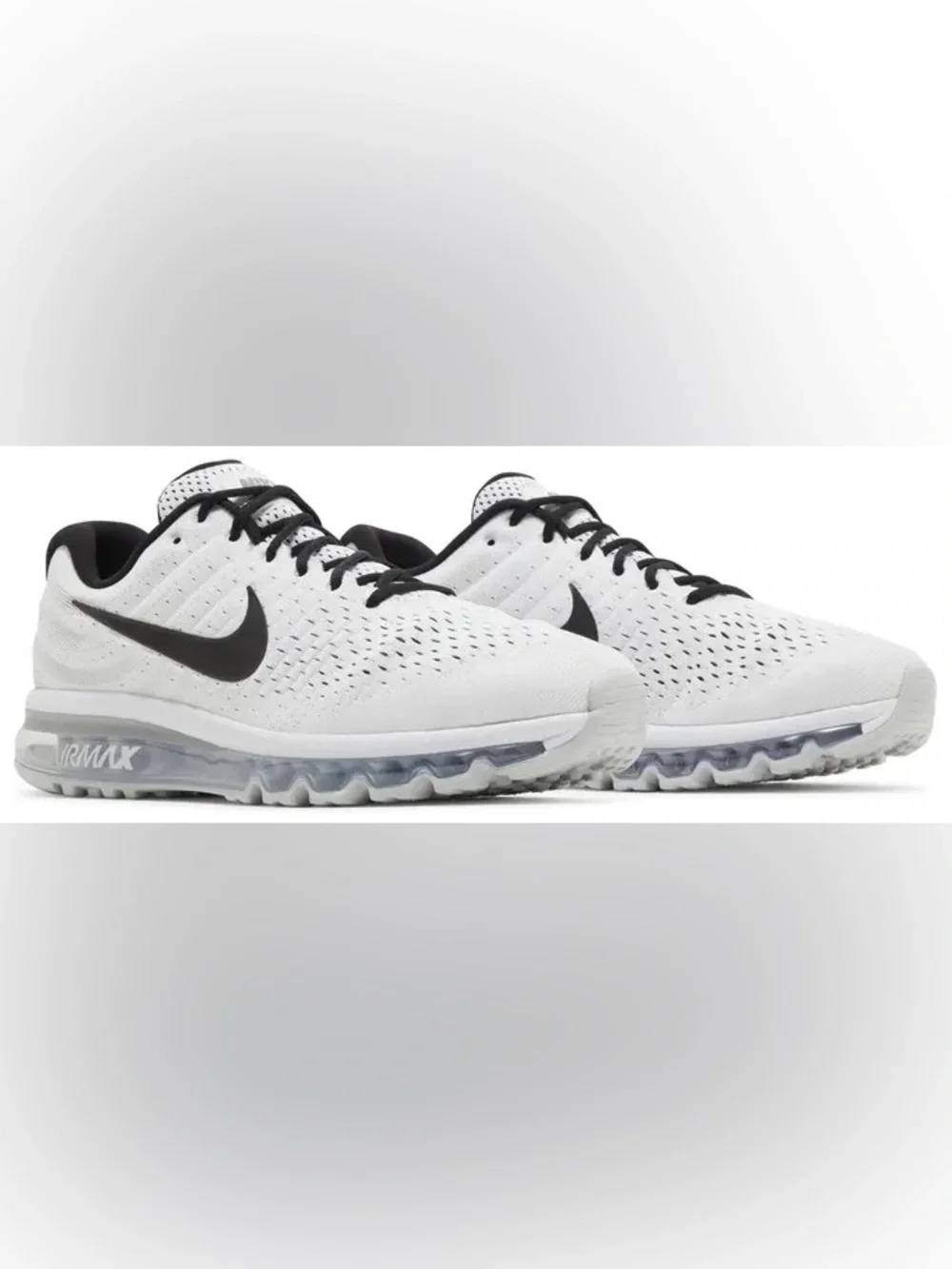 Nike Air Max 2017 White and Black Athletic Trainers - Picture 7 of 7